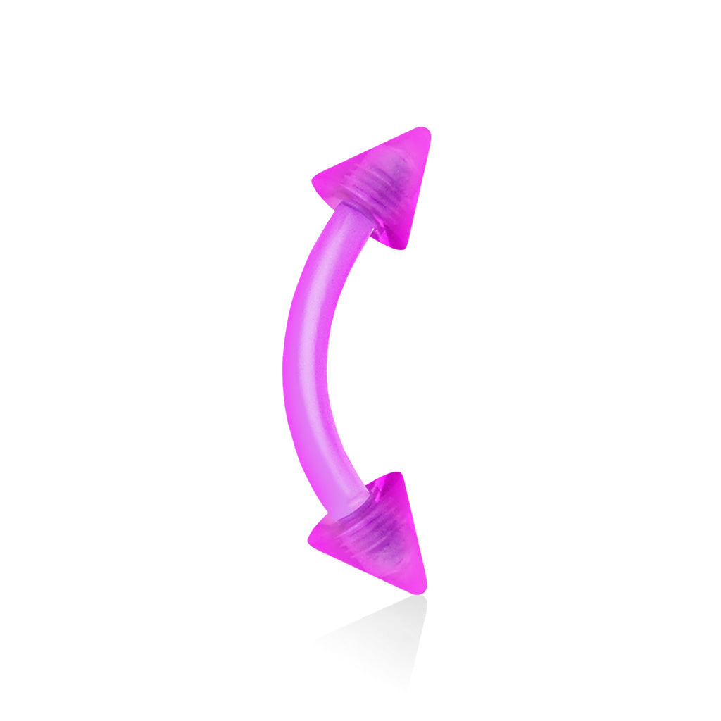 Acrylic Flexible Curved Barbell with Spike Ends