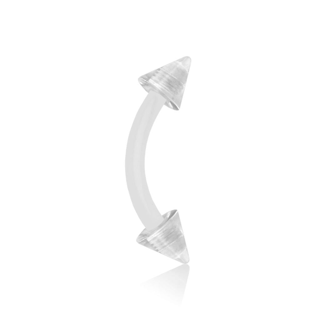 Acrylic Flexible Curved Barbell with Spike Ends