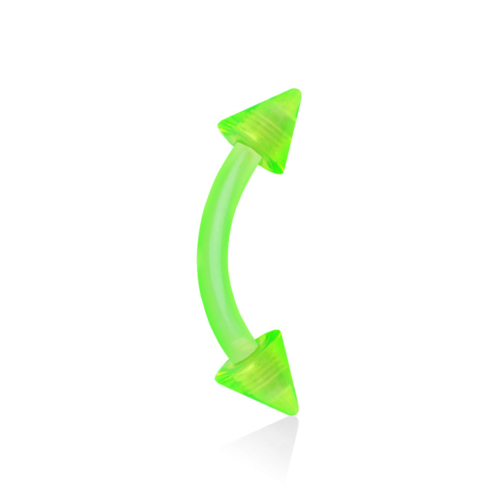 Acrylic Flexible Curved Barbell with Spike Ends