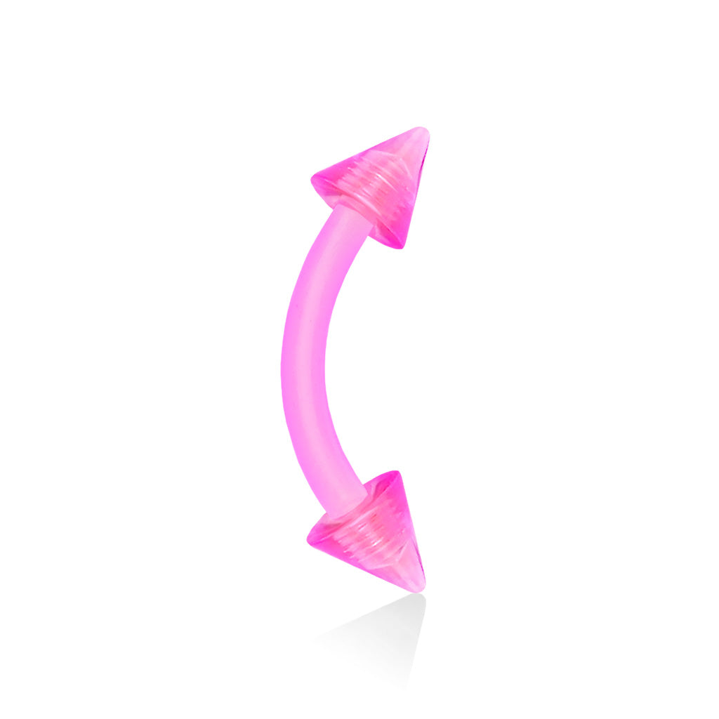 Acrylic Flexible Curved Barbell with Spike Ends