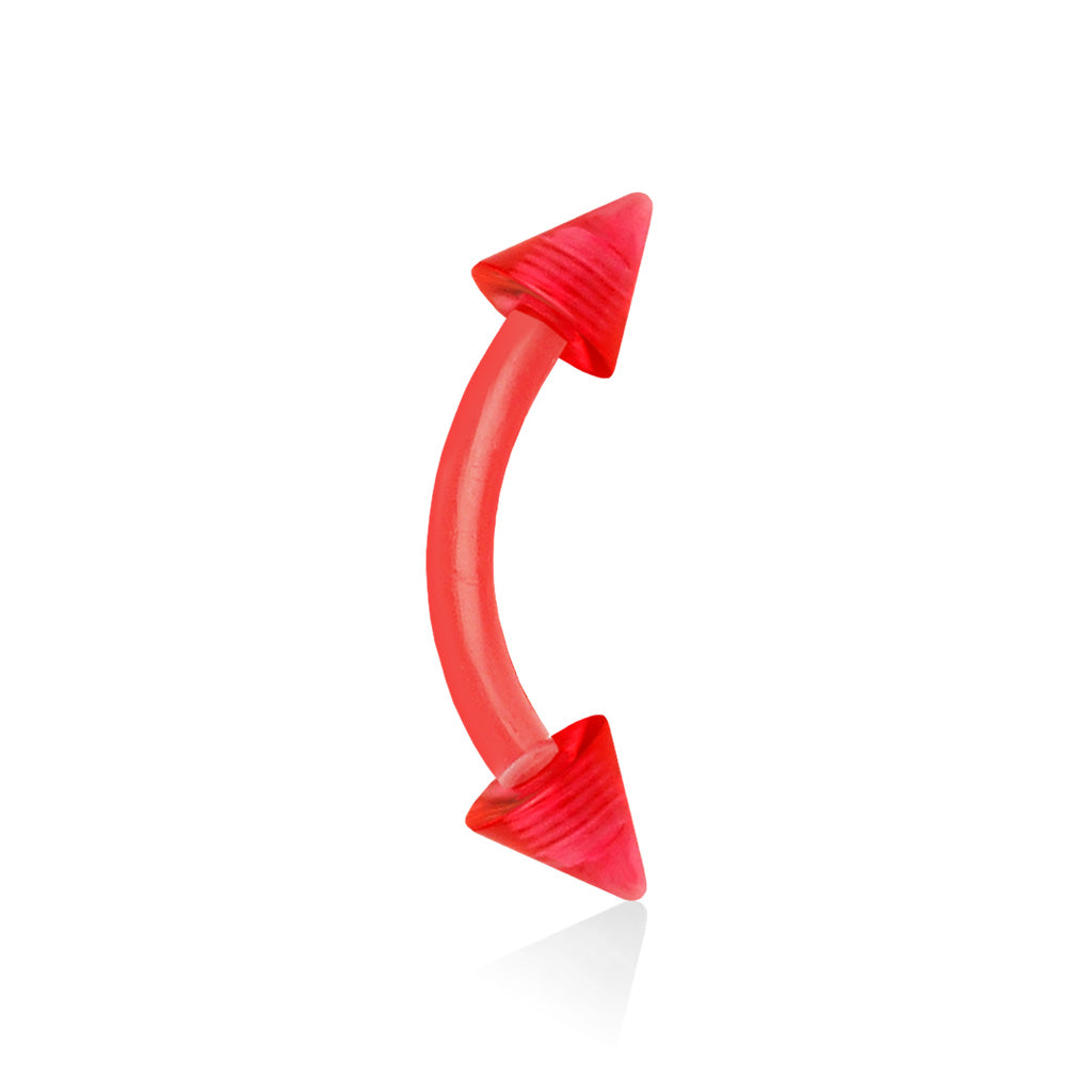 Acrylic Flexible Curved Barbell with Spike Ends