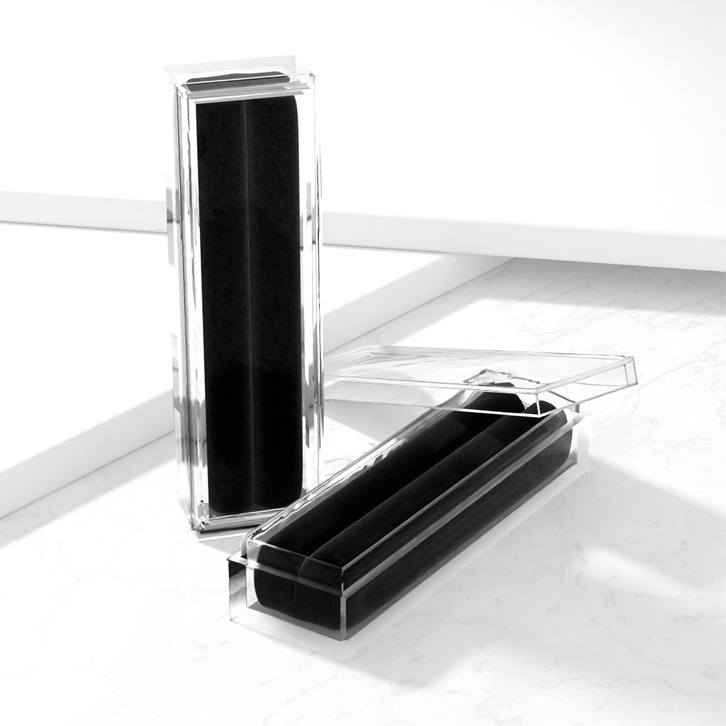 Mini acrylic display box with velvet lining