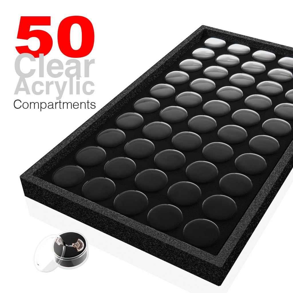 Display with Removable Acrylic Jars and Velvet Insert 3 sizes