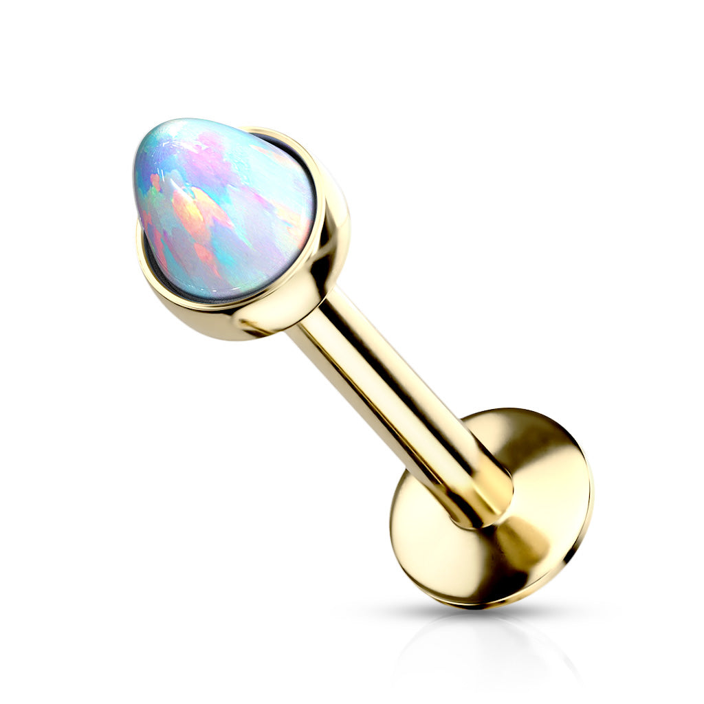 Surgical Steel Internal Thread Opal Spike Labret