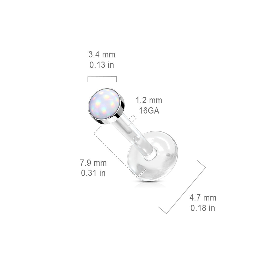 Threadless Acrylic Illuminating Stone Top Labret Combo
