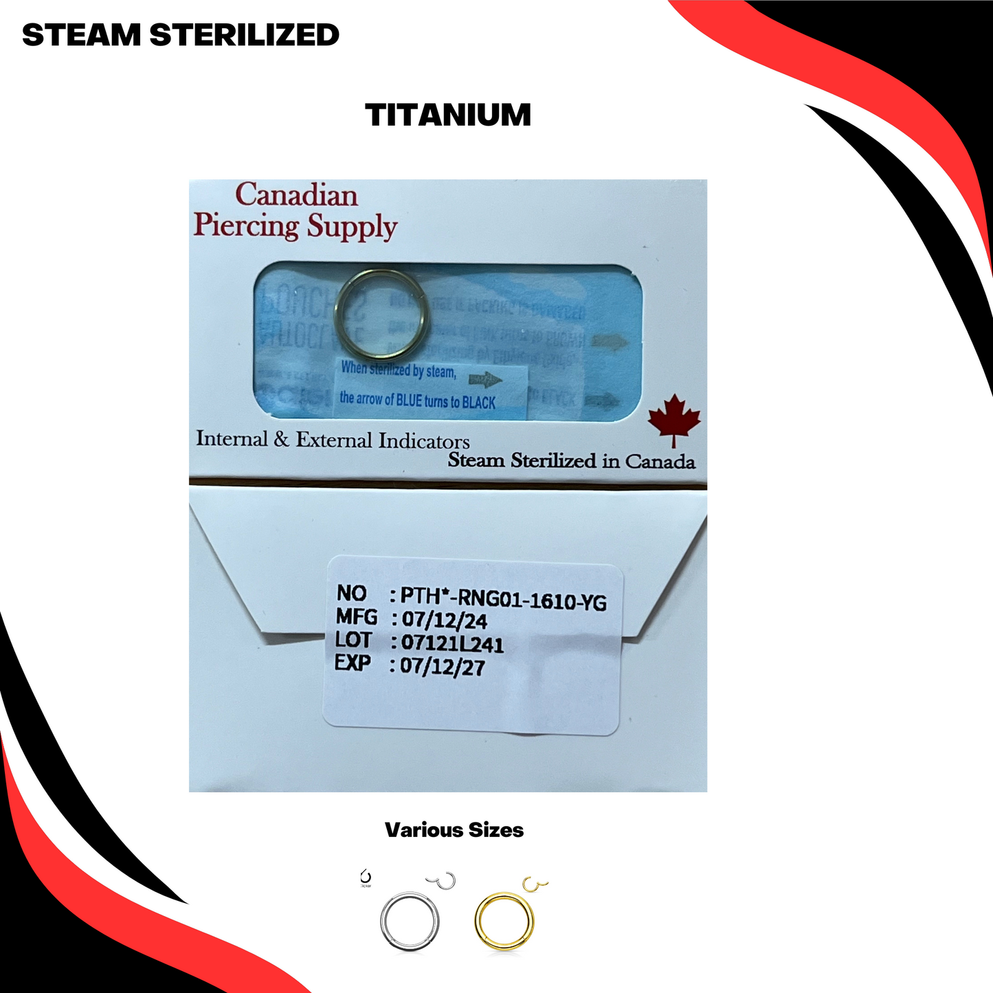 Pre-Sterilized Titanium Hinged Rings