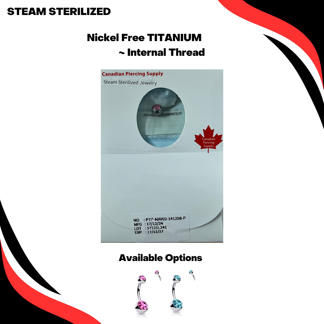 Pre-Sterilized Titanium Double Gem Belly Banana Internal Thread