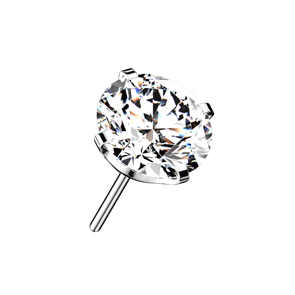 Pre-Sterilized Titanium Threadless Zircon Prong Gem (Top Only)