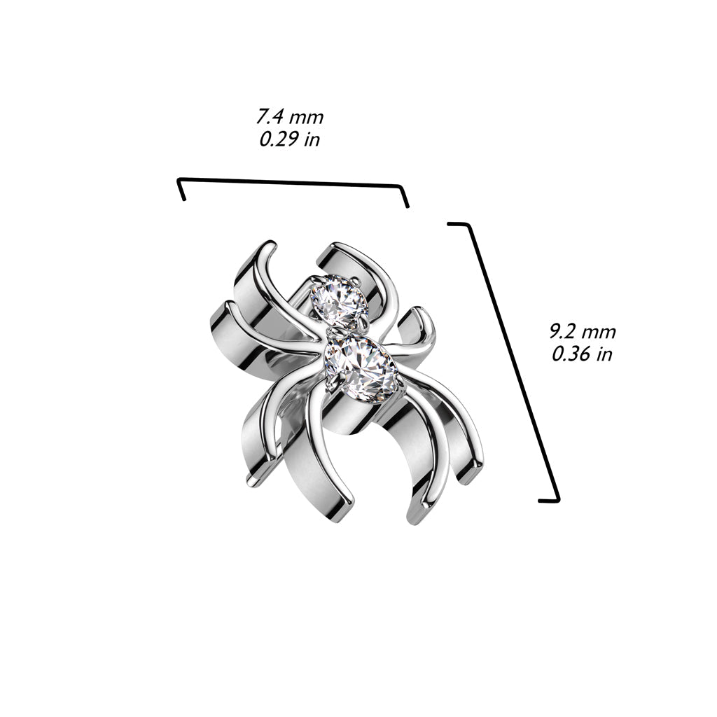 Titanium Internal Thread CZ Spider Top Only