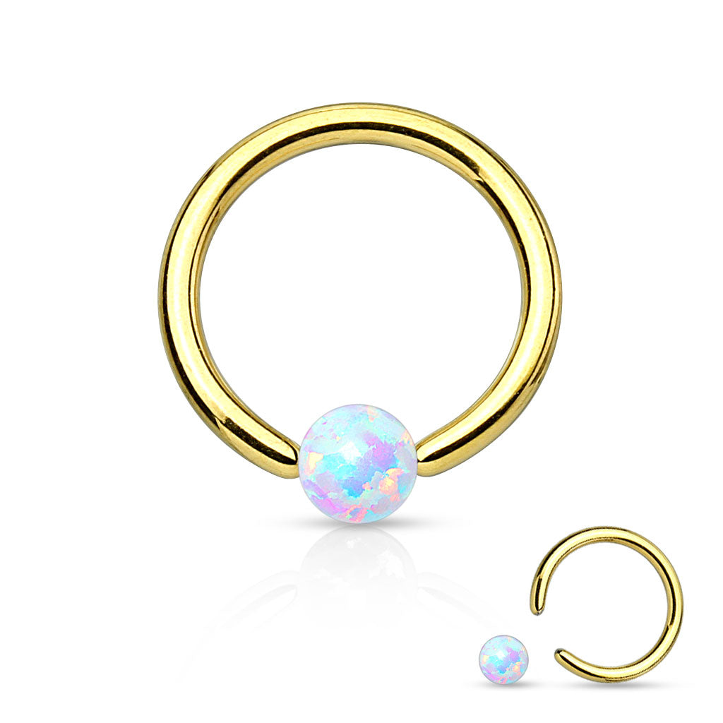 Surgical Steel CBR with Synthetic Opal
