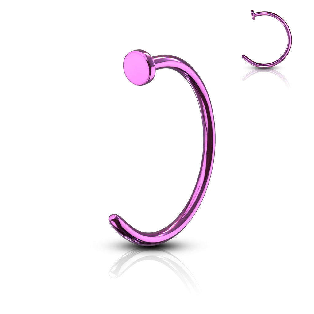 Surgical Steel Flat Top Nostril Hoop Various Colors