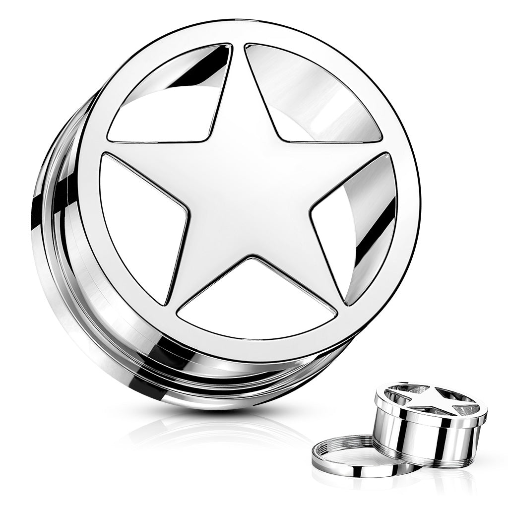 Hollow Star Surgical Steel Screw Fit Tunnel