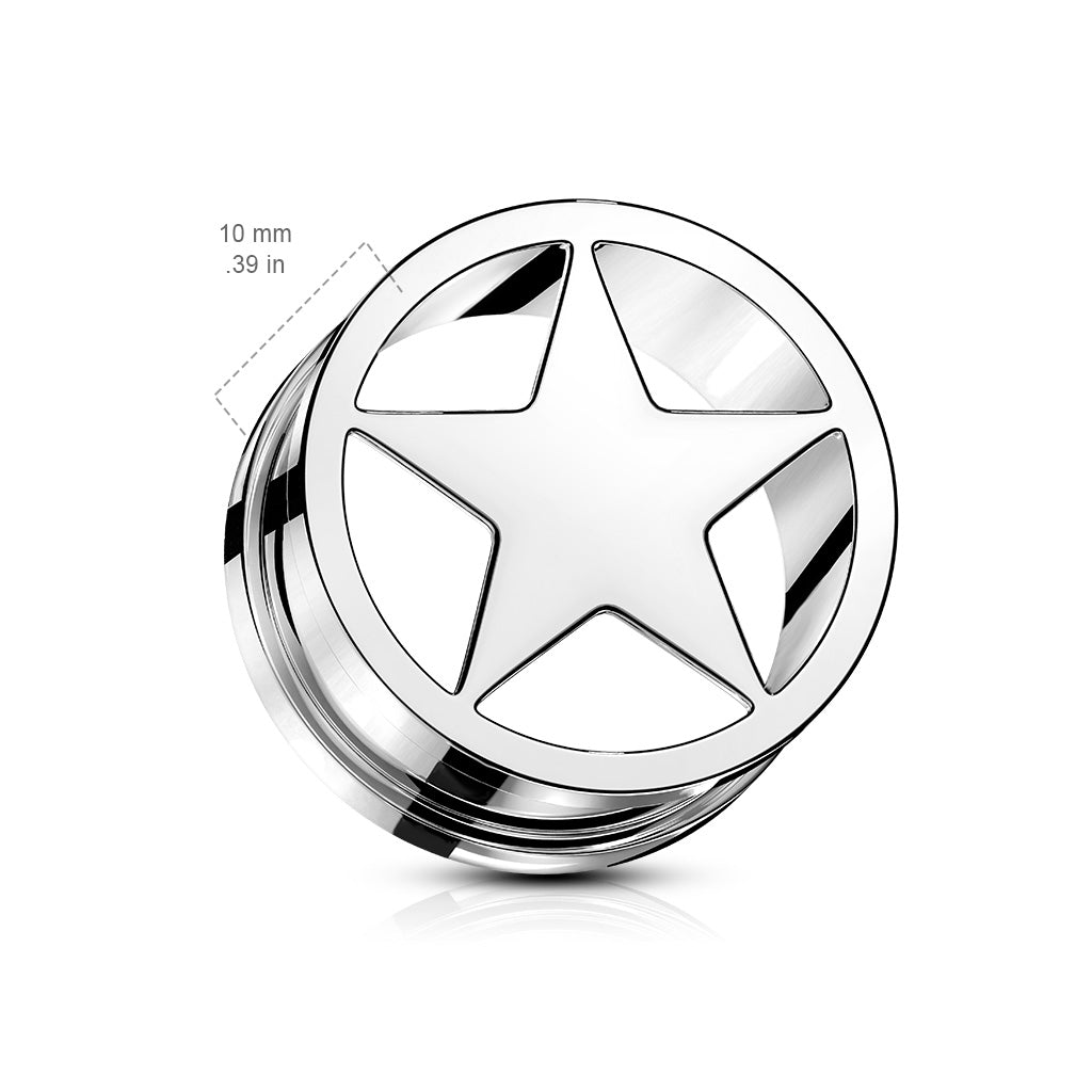 Hollow Star Surgical Steel Screw Fit Tunnel