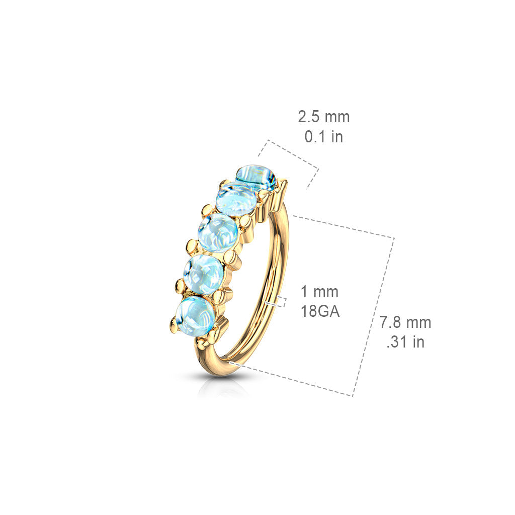 Surgical Steel Annealed 5 Illuminating Stone Ring Pick Color