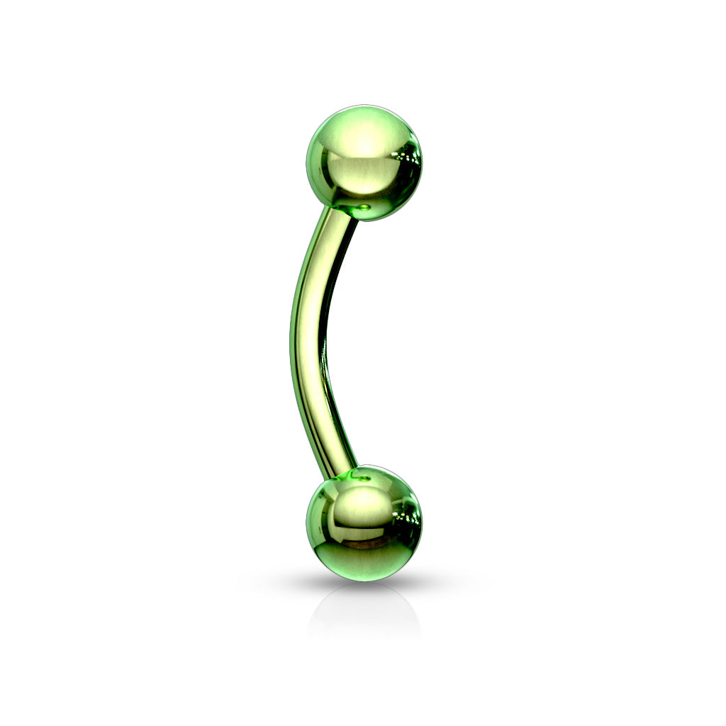Colored Surgical Steel External Thread Curved Barbells