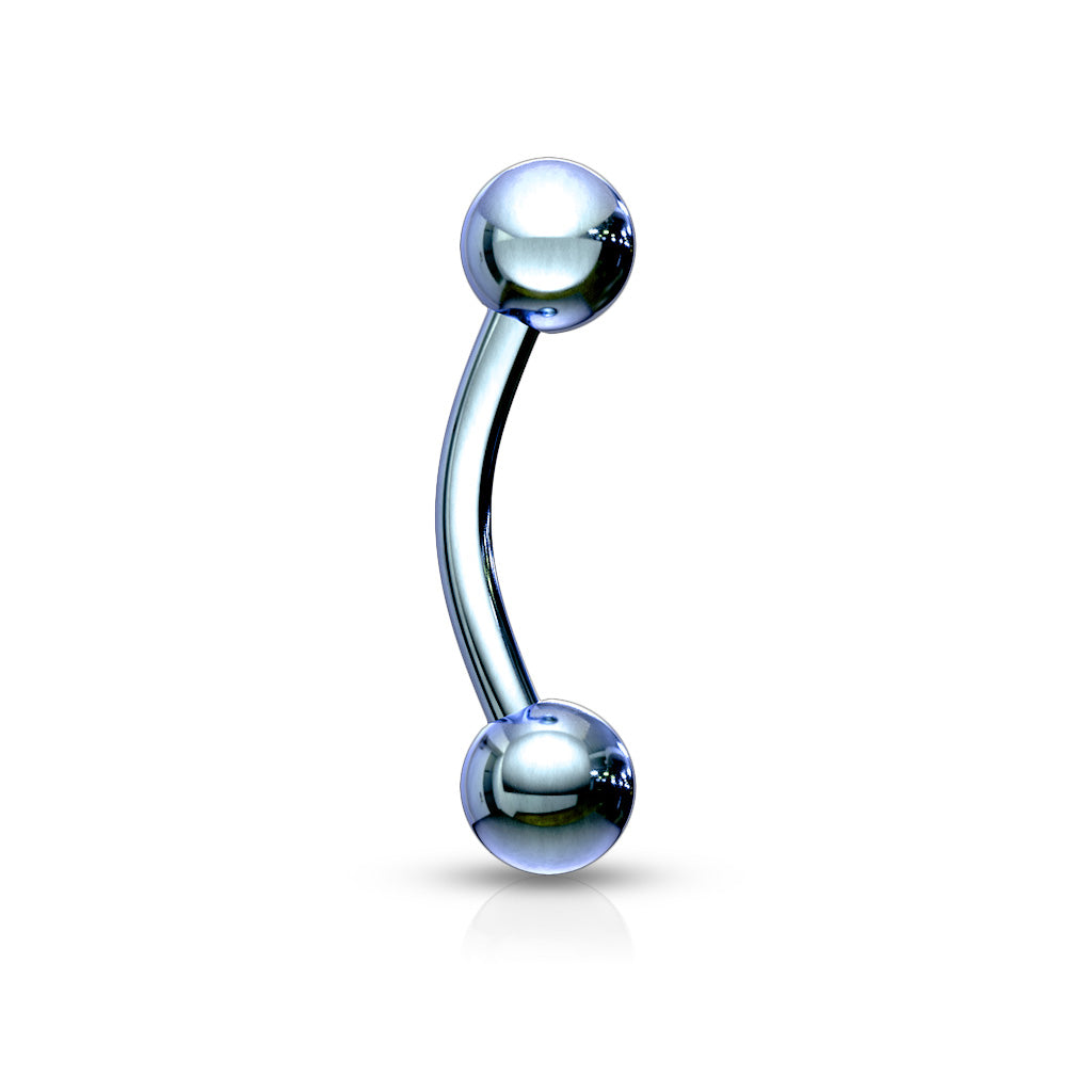 Colored Surgical Steel External Thread Curved Barbells