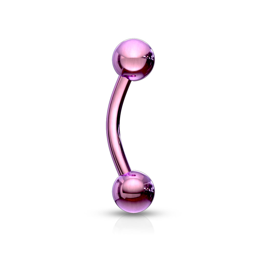 Colored Surgical Steel External Thread Curved Barbells