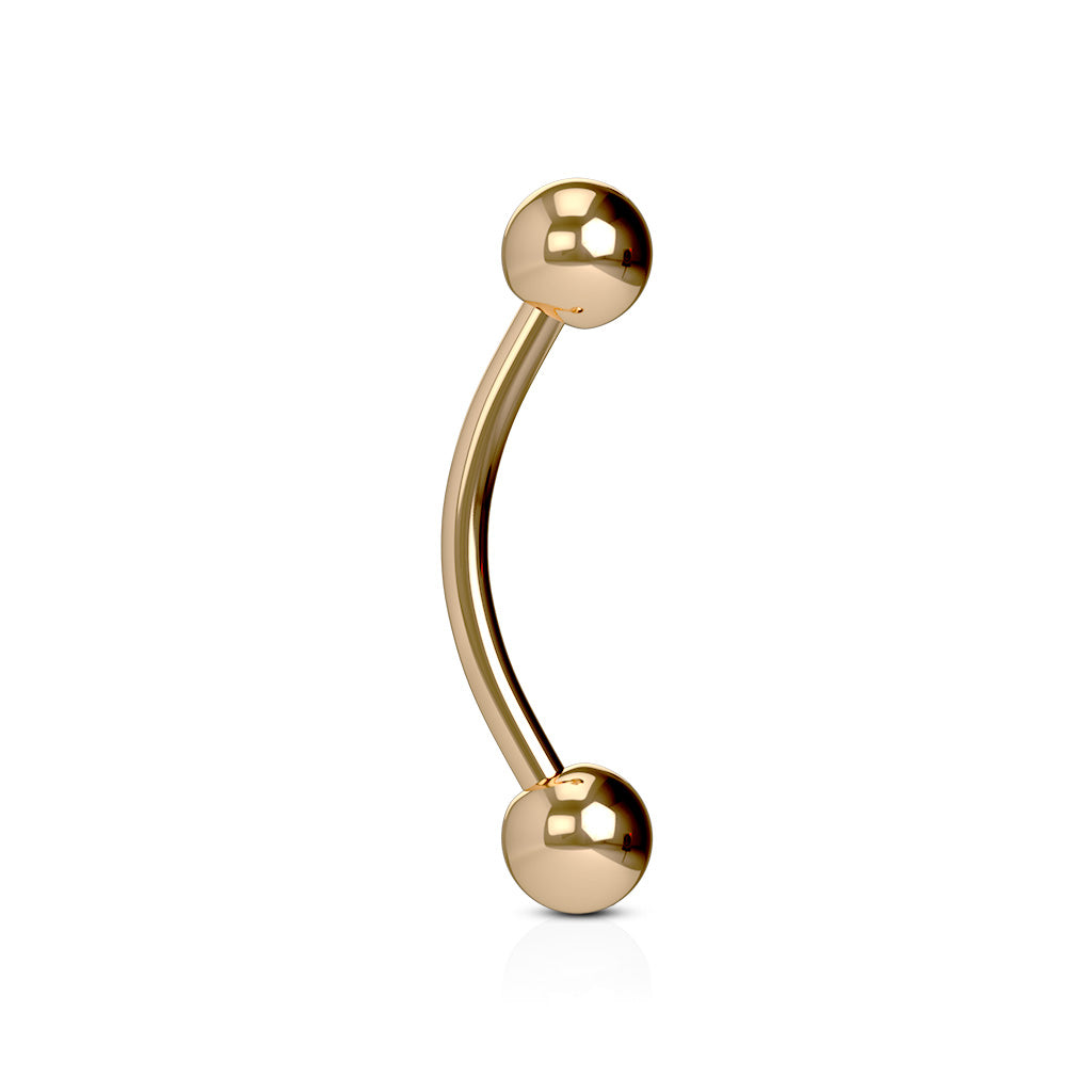 Colored Surgical Steel External Thread Curved Barbells