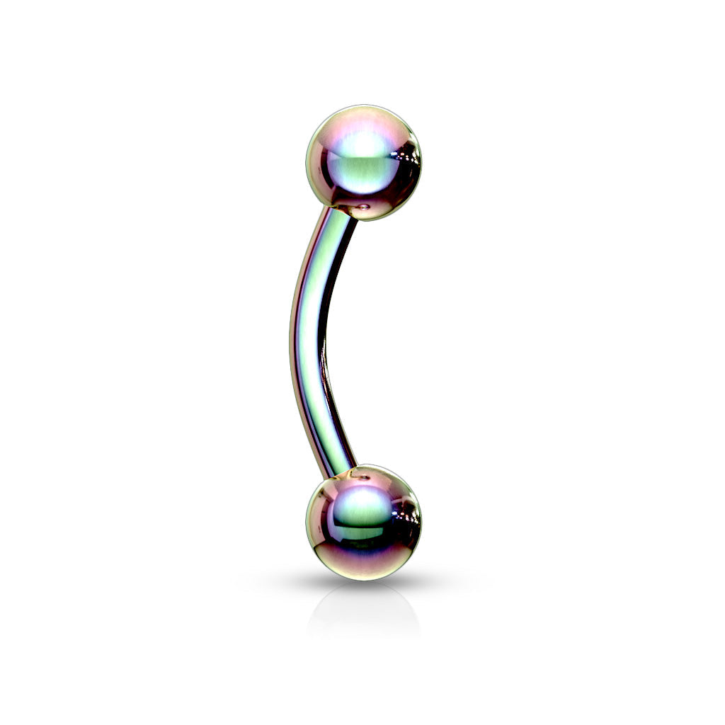 Colored Surgical Steel External Thread Curved Barbells