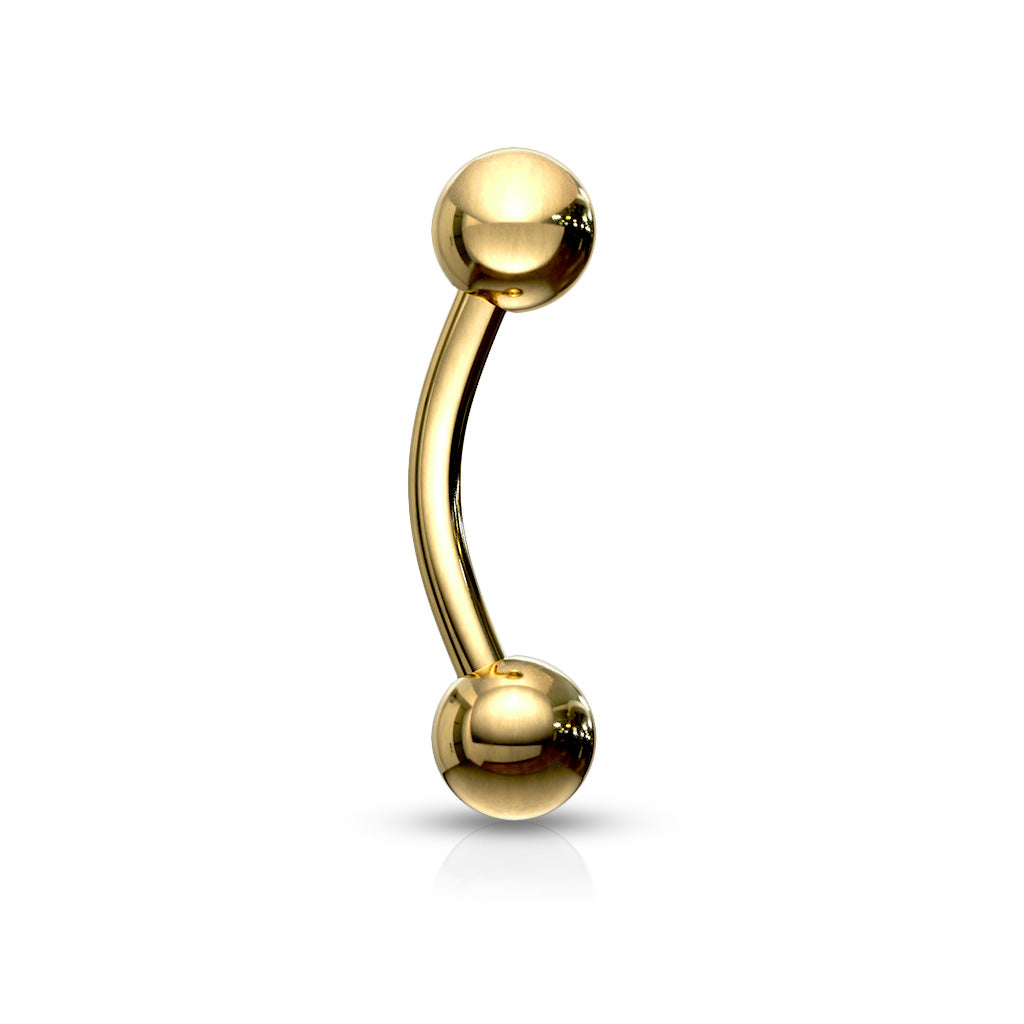 Colored Surgical Steel External Thread Curved Barbells