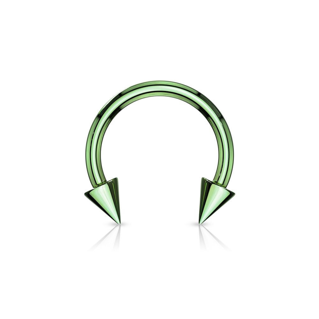 Surgical Steel Colored Horseshoe with Spike Ends External Thread