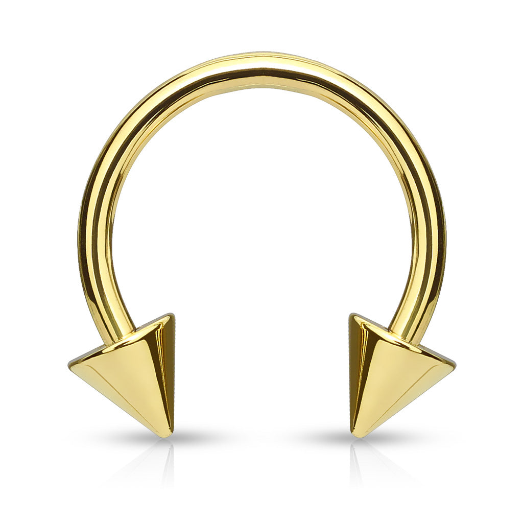 Surgical Steel Colored Horseshoe with Spike Ends External Thread
