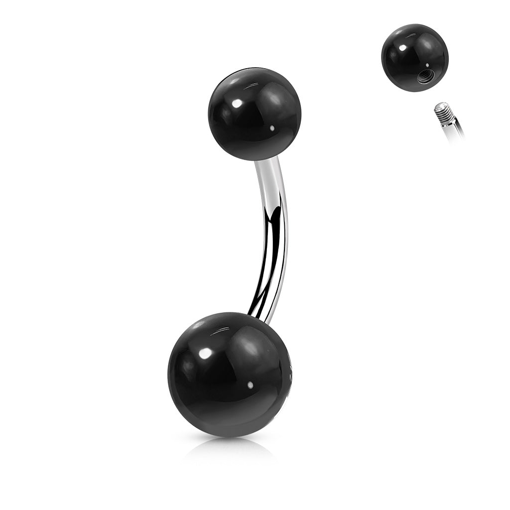 Surgical Steel Natural Stone Belly Bananas