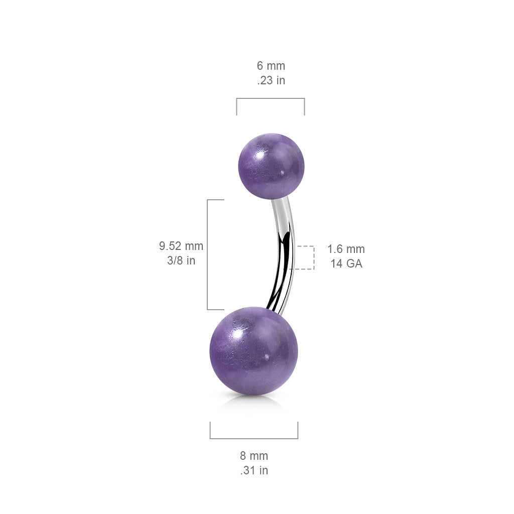 Surgical Steel Natural Stone Belly Bananas
