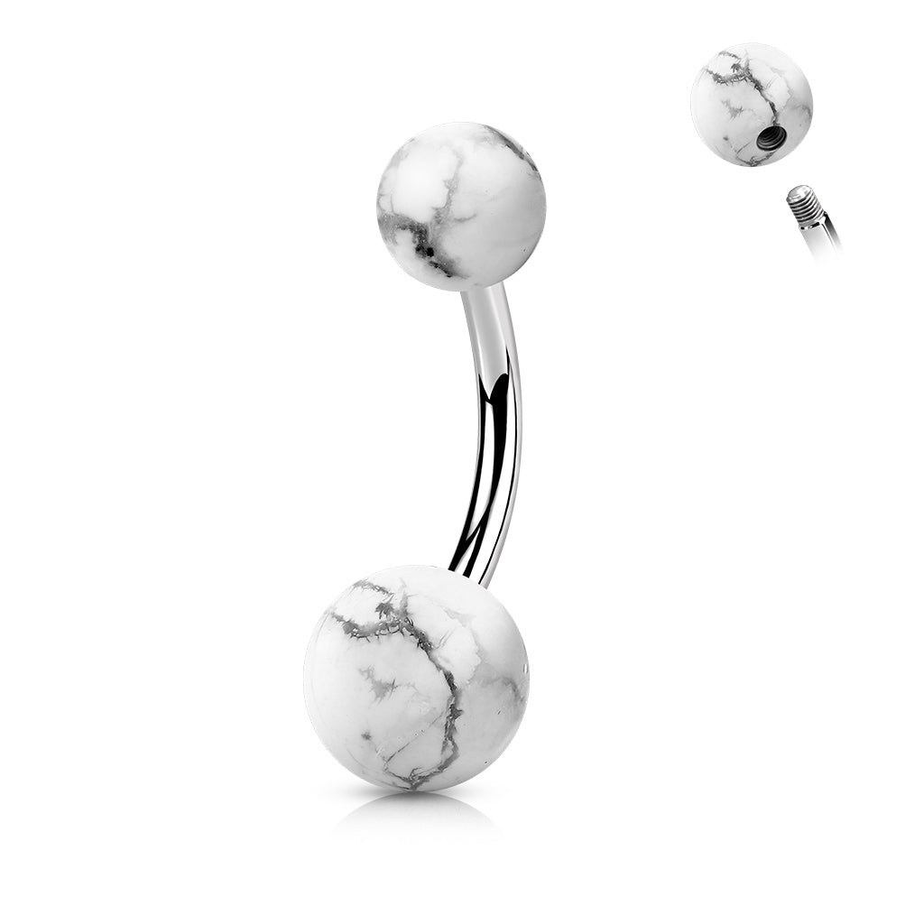 Surgical Steel Natural Stone Belly Bananas