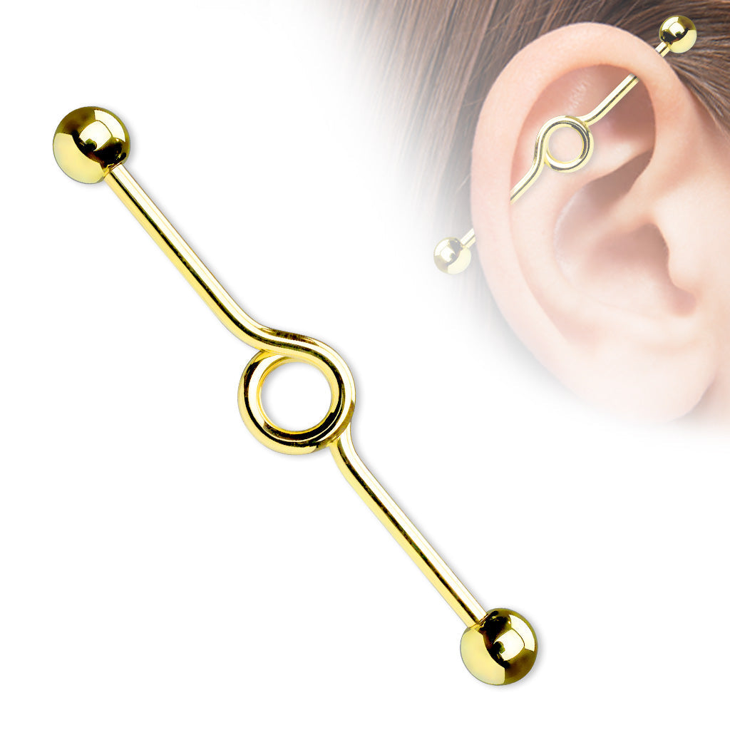 Industrial Barbell Loop Design Surgical Steel External Thread