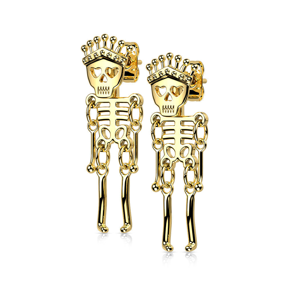 Skeleton Dangle Surgical Steel Earrings