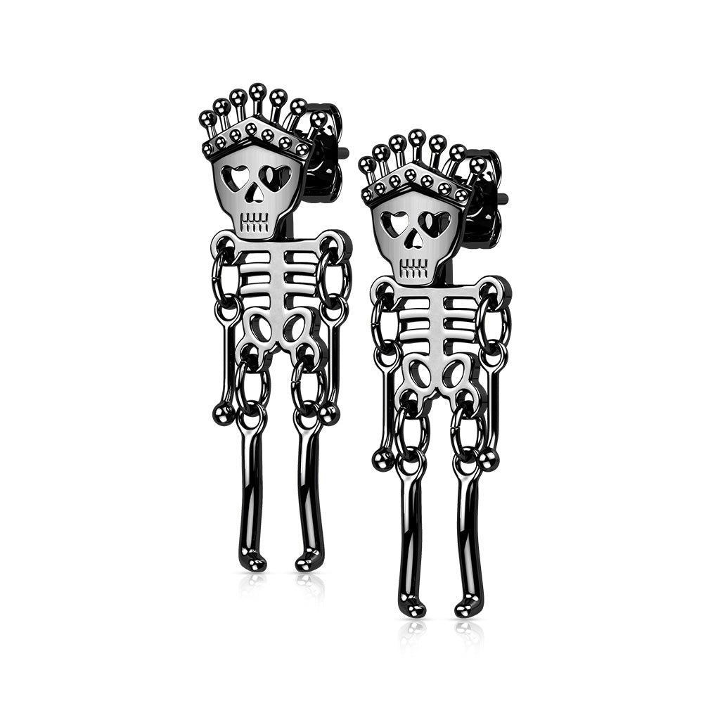 Skeleton Dangle Surgical Steel Earrings