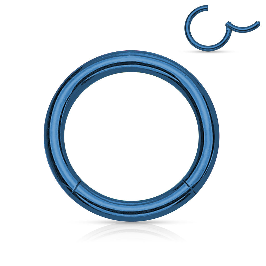 Hinged Surgical Steel Colored Rings 16G