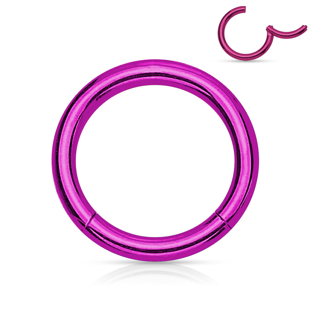 Hinged Surgical Steel Colored Rings 14G-4G