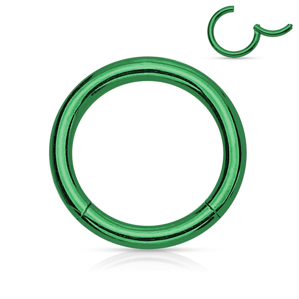 Hinged Surgical Steel Colored Rings 14G-4G