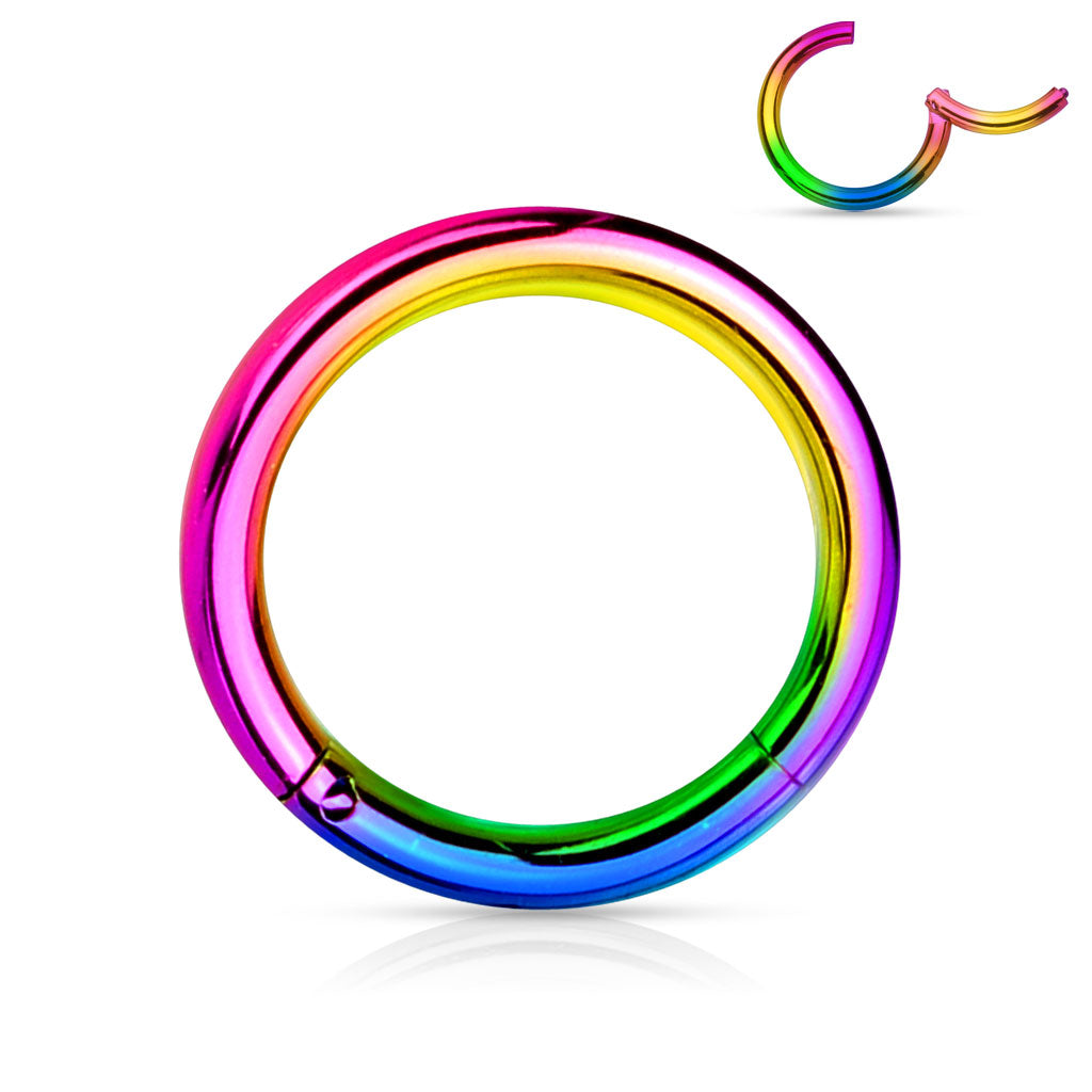 Hinged Surgical Steel Colored Rings 14G-4G