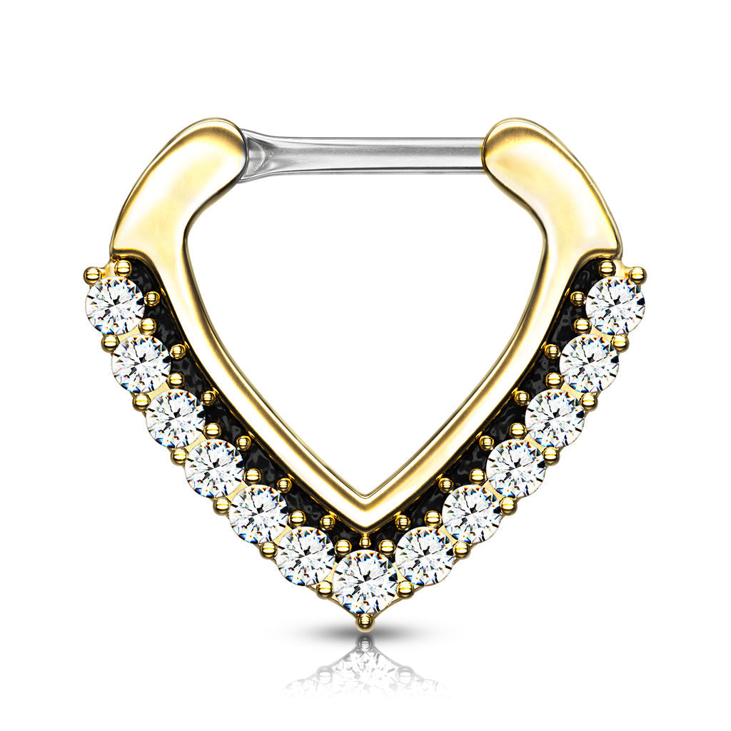 Surgical Steel Chevron CZ Clicker 16G 8mm only - CLEARANCE