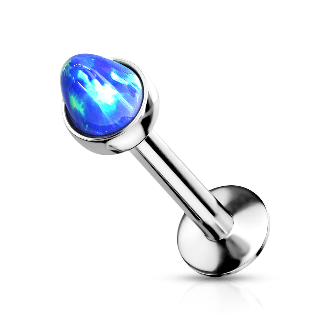 Surgical Steel Internal Thread Opal Spike Labret