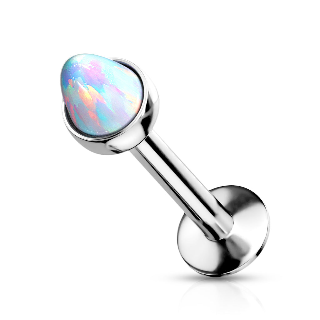 Surgical Steel Internal Thread Opal Spike Labret