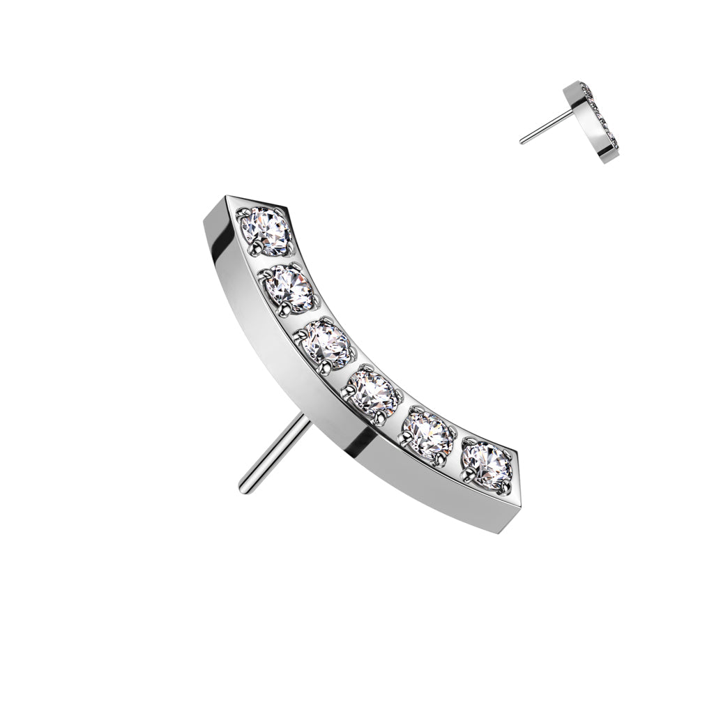 Surgical Steel Threadless CNC Set Curved Top Only