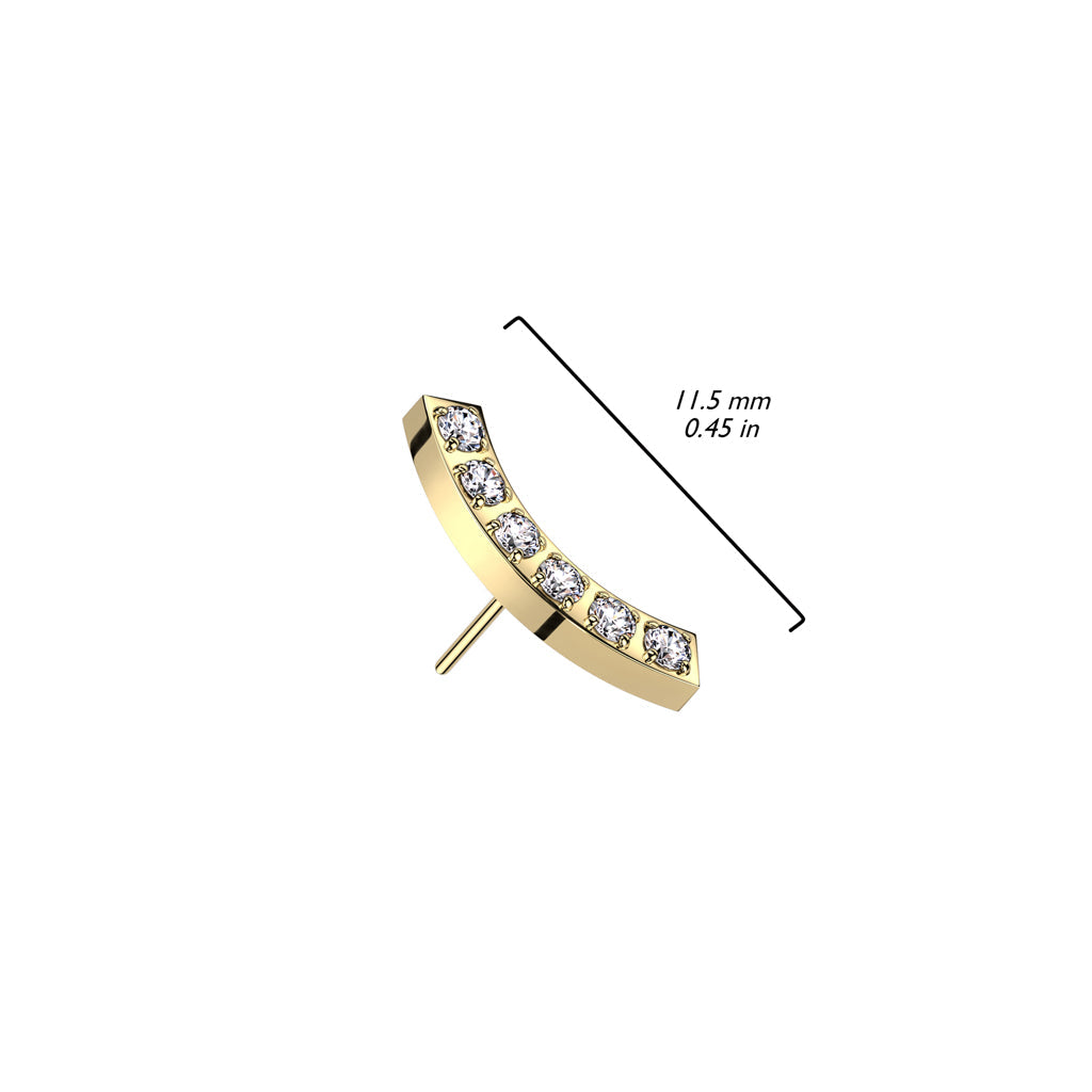 Surgical Steel Threadless CNC Set Curved Top Only