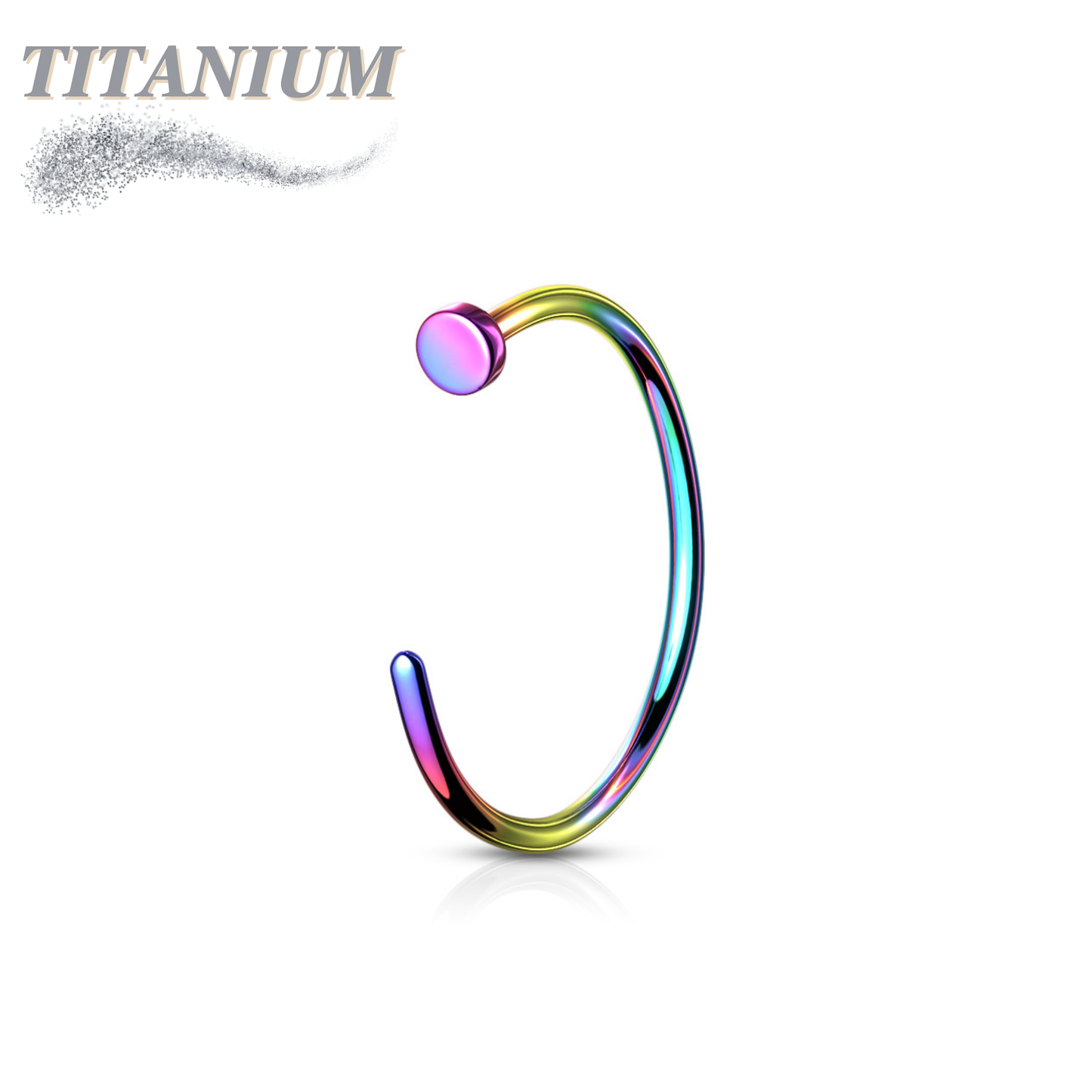 Titanium Flat Stopper Open Nostril Hoop