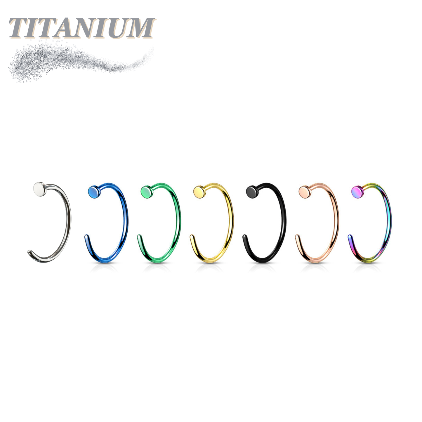 Titanium Flat Stopper Open Nostril Hoop