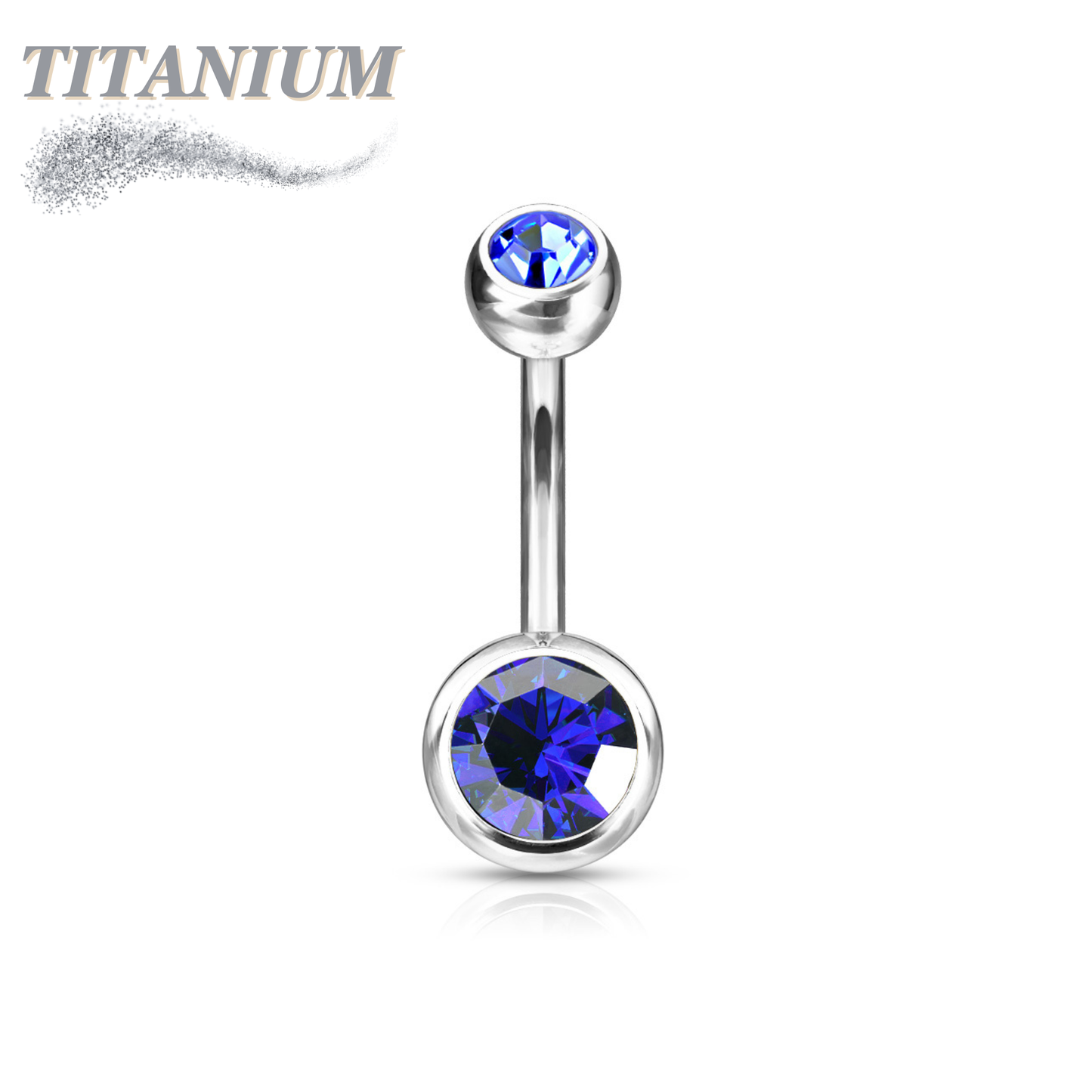 Titanium Standard Double Gem Belly Banana External Thread