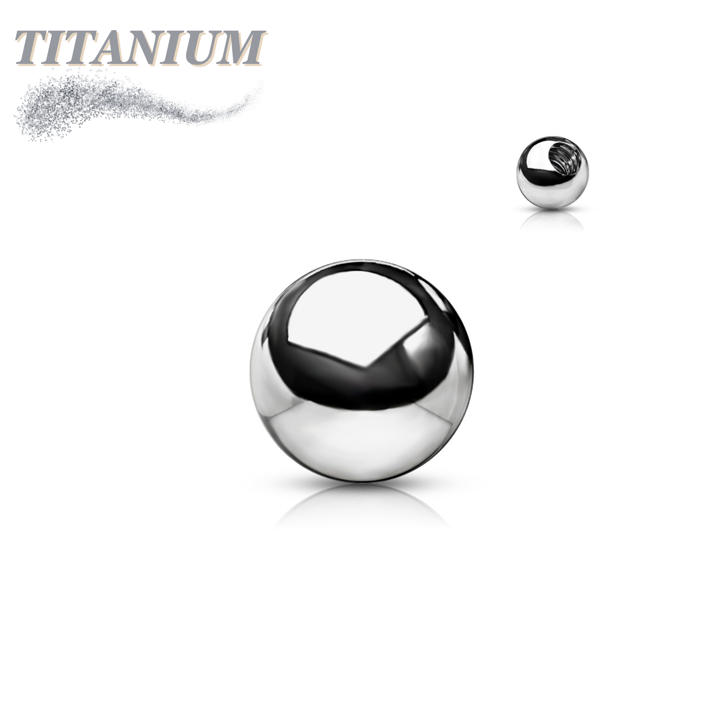 Externally Threaded Solid Titanium Ball Ends 10 Pack