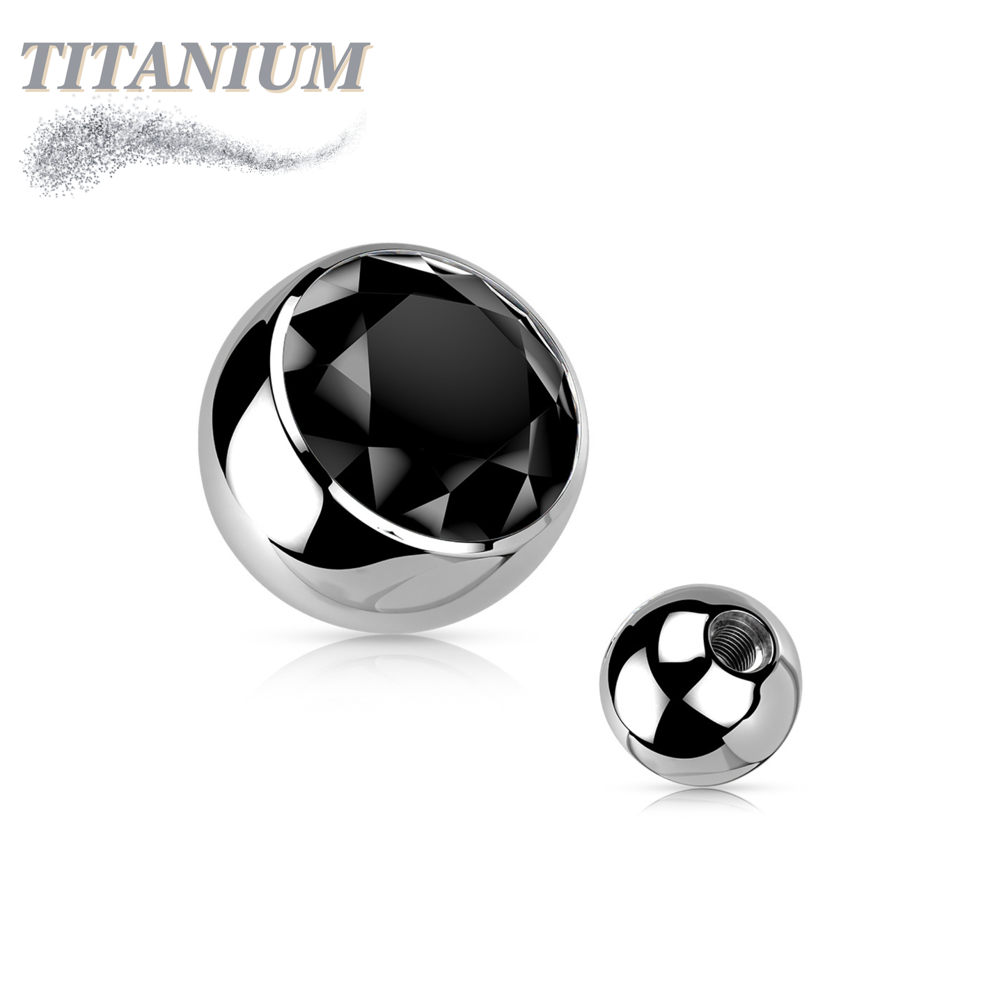 Externally Threaded Press Fit Gem Titanium Ball Ends