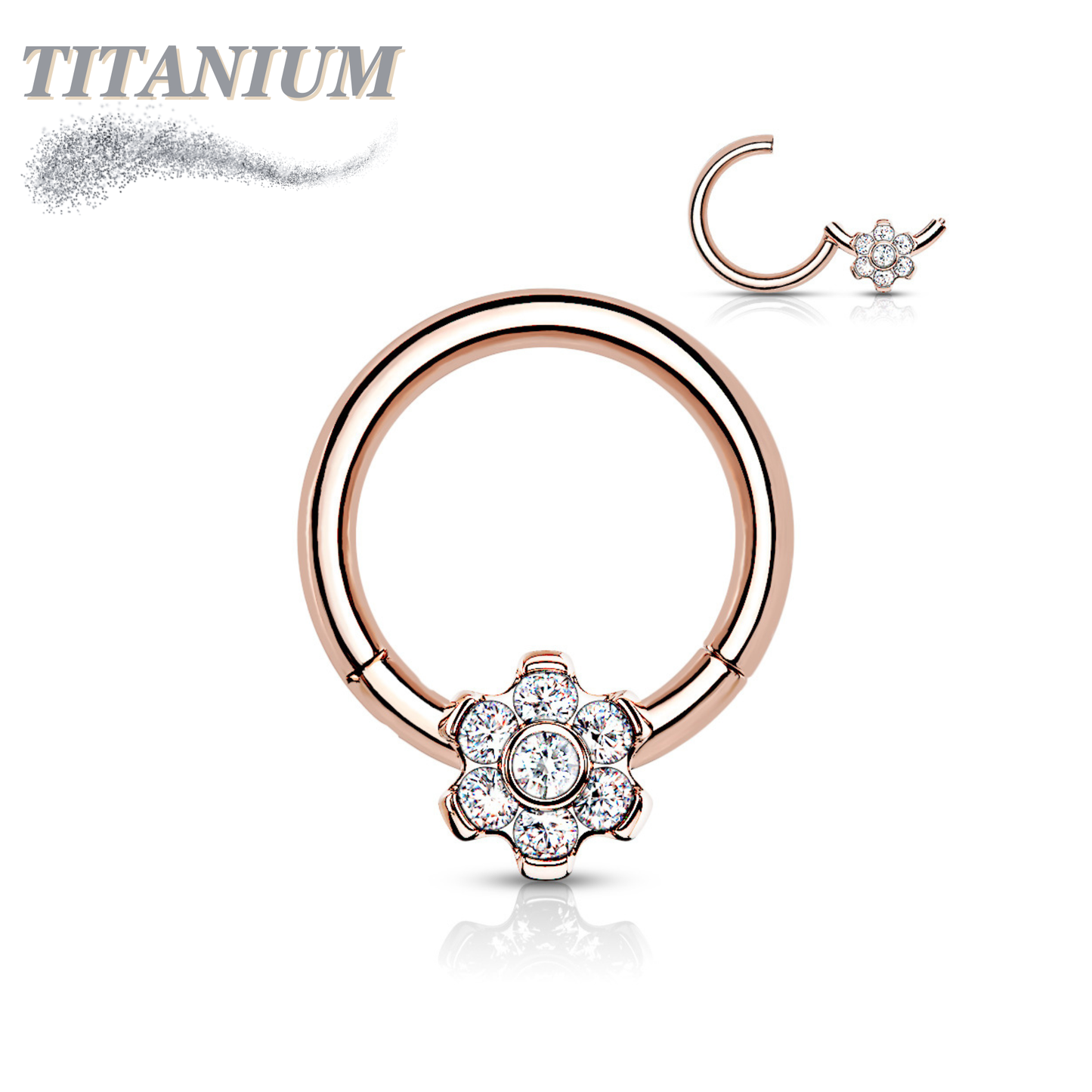 Titanium Clicker with Flower Gem 16G