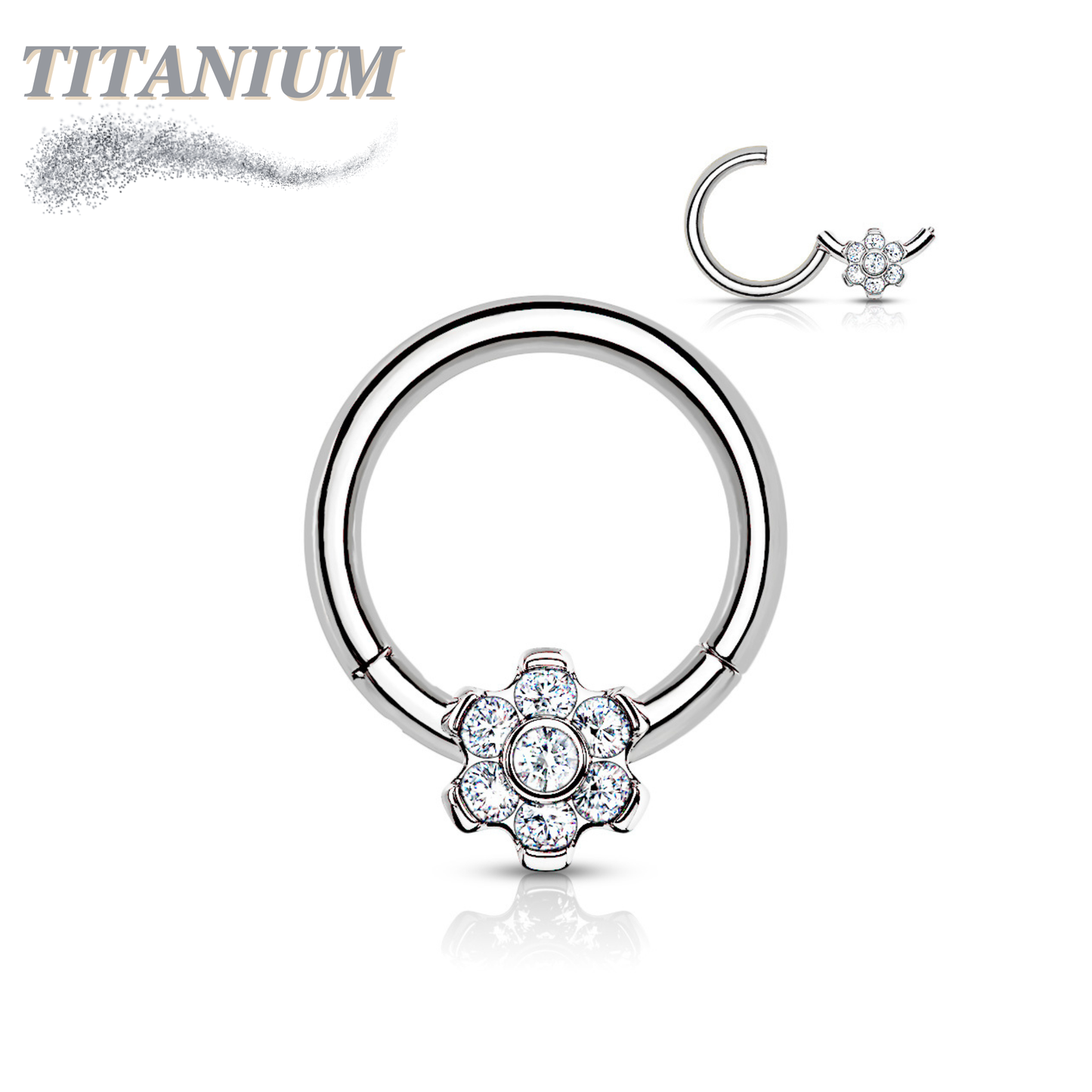Titanium Clicker with Flower Gem 16G