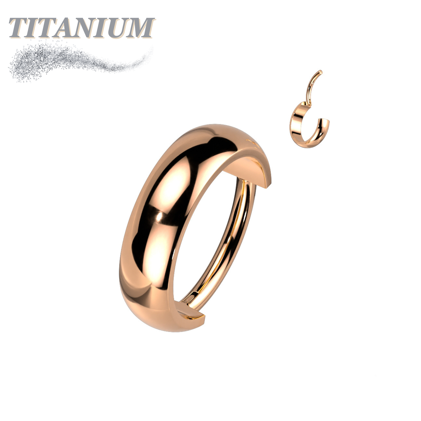 Titanium Hinge Rings with Outward Side Facing Wide Dome Surface