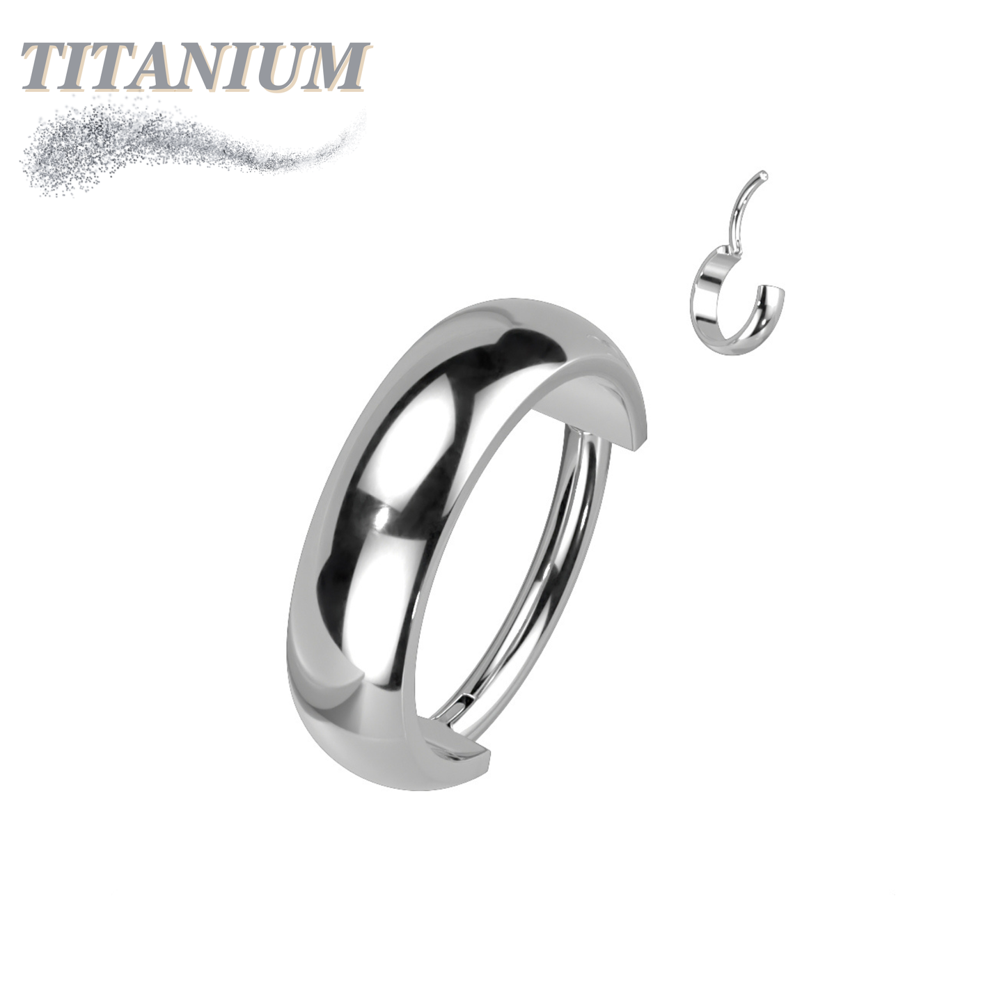 Titanium Hinge Rings with Outward Side Facing Wide Dome Surface